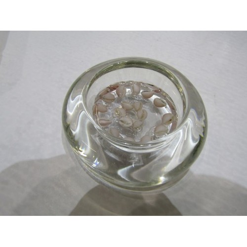 425 - GLASS PAPERWEIGHTS, apple design bubble paperweight, other bubble paperweights, 2 Caithness glass pa... 