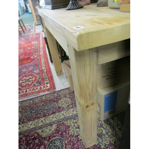602 - PINE KITCHEN TABLE, a vintage pine kitchen table, 117cm length 61cm width