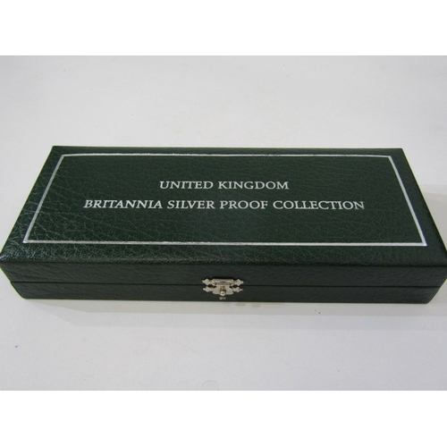 128 - 1998 Silver Britannia Collection 4-coin set, £2 (1 oz), £1 (1/2 oz), 50 pence (1/4 oz) & 20 pence (1... 