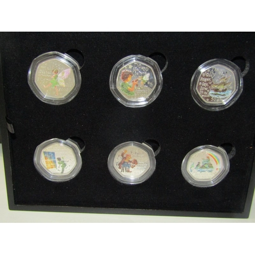 133 - SILVER PROOF 'PETER PAN' 50P, 2020 IoM Silver Proof Coloured 50 Pence‘Peter Pan’ 6-coin set,  limite... 