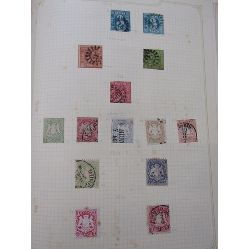 513 - STAMP ALBUM, strong selection of French stamps from 1850s, also Bavaria from mid 19th Century, also ... 