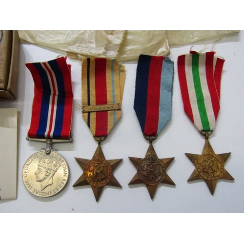 516 - WWII MEDAL GROUP, WWII group of 4 medals, War medal, Italy Star, 39/45 Star and Africa Star, with Fi... 