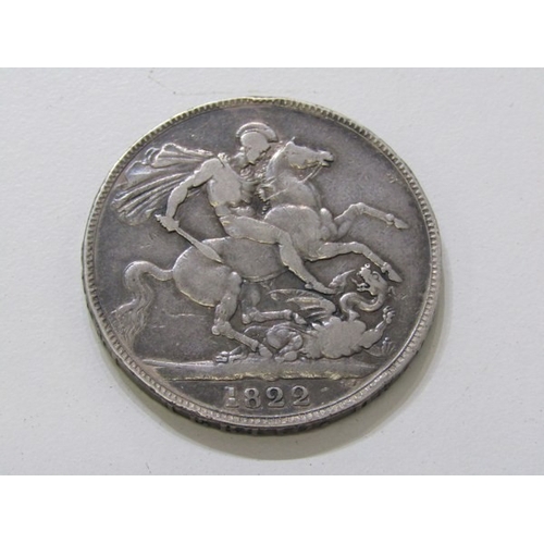 54 - 1822 George IV silver crown, anno regni Tertio.