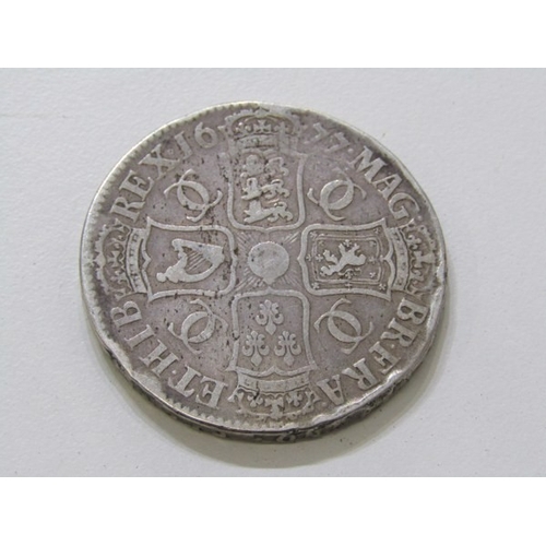 56 - 1677 Charles II silver crown, anno regni vicesimo nono.