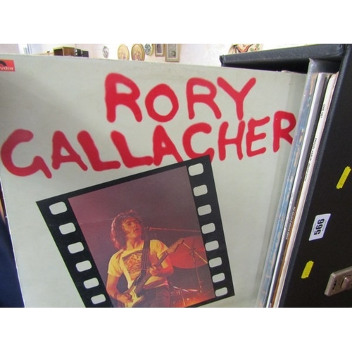 566 - VINTAGE VINYL LP RECORDS, black record case containing approx 30 LP records; Dire Straits live, Proc... 