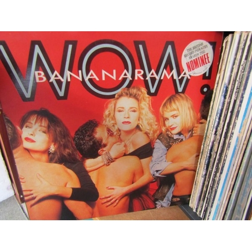 566 - VINTAGE VINYL LP RECORDS, black record case containing approx 30 LP records; Dire Straits live, Proc... 