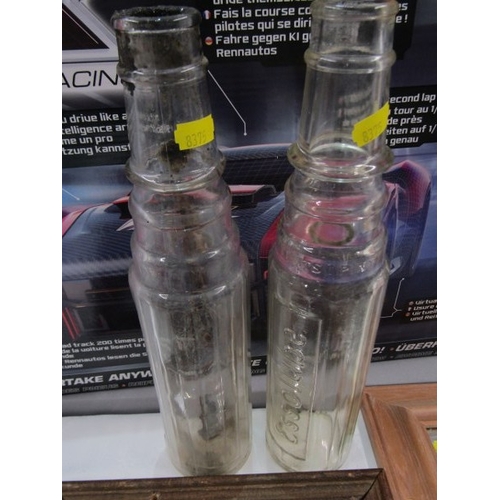 642 - BREWERIANA, 4 various brewery mirrors including Knockando Whisky, together with 2 glass oil bottles ... 