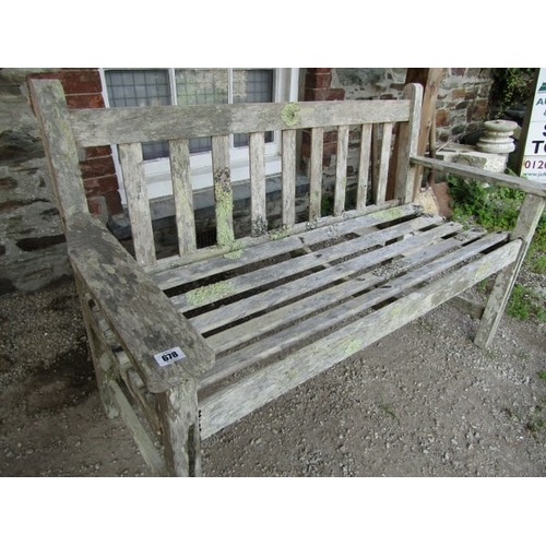 678 - GARDEN BENCH, 2 seater garden bench, 127cm width