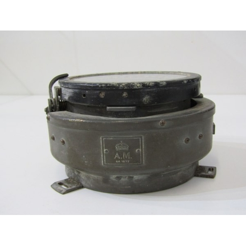710 - AIRCRAFT COMPASS, aircraft compass marked A.M.GA1672, 23cm diameter