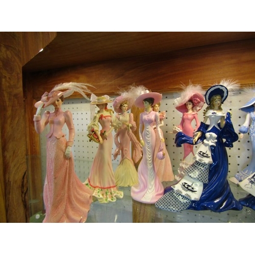 741 - LADY FIGURINES, 6 moulded figurines 