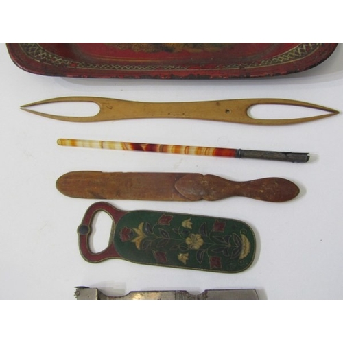 747 - VINTAGE PACKAGING, a Savon Nirvana decorative soap box, together with a toleware bird decorated snuf... 