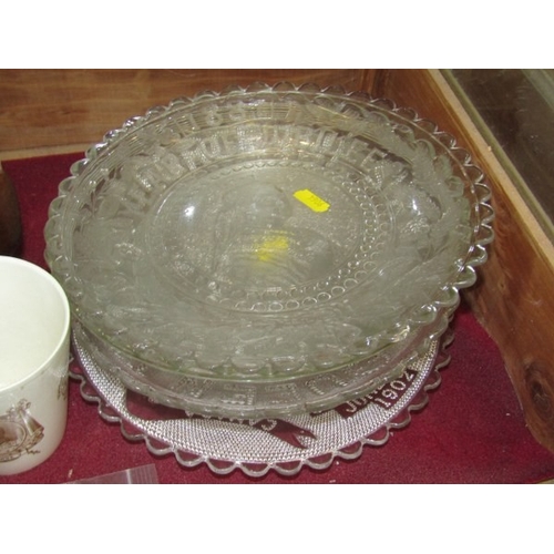 752 - COMMEMORATIVE WARE, a Jackfield pottery, Queen Victoria commemorative jug, together with various oth... 