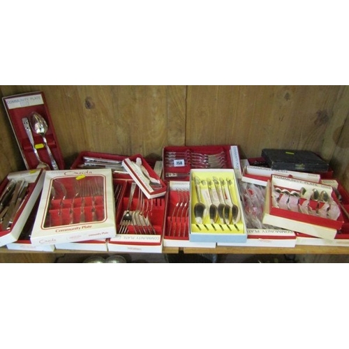 758 - COMMUNITY PLATE, large quantity of boxed Community plate cutlery, including fork sets, knife sets an... 