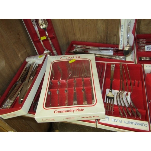 758 - COMMUNITY PLATE, large quantity of boxed Community plate cutlery, including fork sets, knife sets an... 