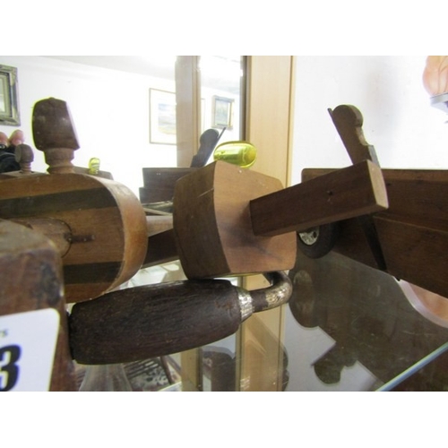 763 - TOOLS, carpenter's plane, together with a brass hand torch, etc