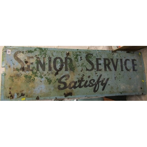 787 - ADVERTISING SIGN, a vintage tin cigarette  advertising sign for Senior Service, 123cm width x 40cm h... 
