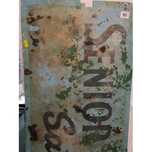 787 - ADVERTISING SIGN, a vintage tin cigarette  advertising sign for Senior Service, 123cm width x 40cm h... 