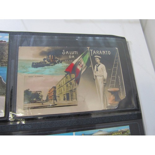 555 - POSTCARDS, a modern collectors album containing a quantity of Edwardian and later; topographical, gr... 