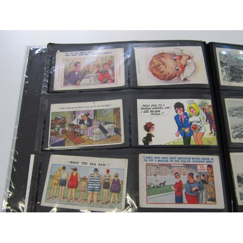 555 - POSTCARDS, a modern collectors album containing a quantity of Edwardian and later; topographical, gr... 