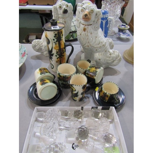 804 - CELTIC POTTERY, Celtic Newlyn lidded pot, together  with other teaware, etc and 3 x 19th Century whi... 