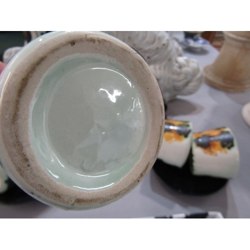 804 - CELTIC POTTERY, Celtic Newlyn lidded pot, together  with other teaware, etc and 3 x 19th Century whi... 