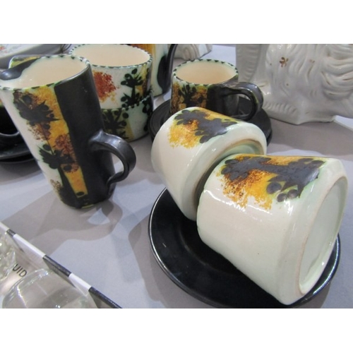 804 - CELTIC POTTERY, Celtic Newlyn lidded pot, together  with other teaware, etc and 3 x 19th Century whi... 