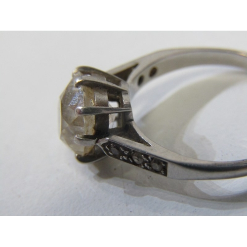 50 - QUALITY SOLITAIRE DIAMOND RING, a platinum ring set with a solitaire cushion cut diamond of approxim... 