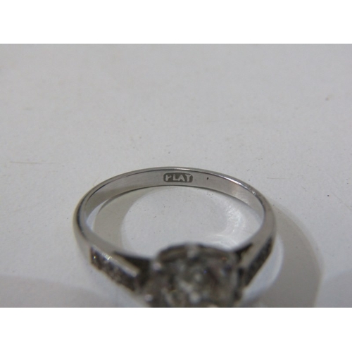 50 - QUALITY SOLITAIRE DIAMOND RING, a platinum ring set with a solitaire cushion cut diamond of approxim... 