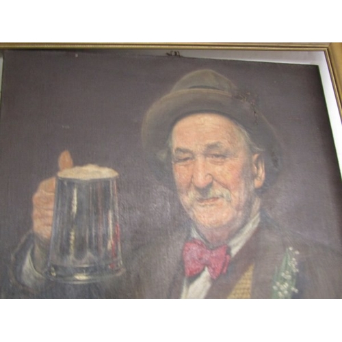 624 - ARTHUR SHORTHOUSE, signed oil on canvas, 'Austrian Gentleman raising tankard of ale', 63cm x 53cm