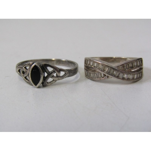 224 - 10 SILVER RINGS, collection of 10 assorted silver rings, of various designs, some stone set, various... 