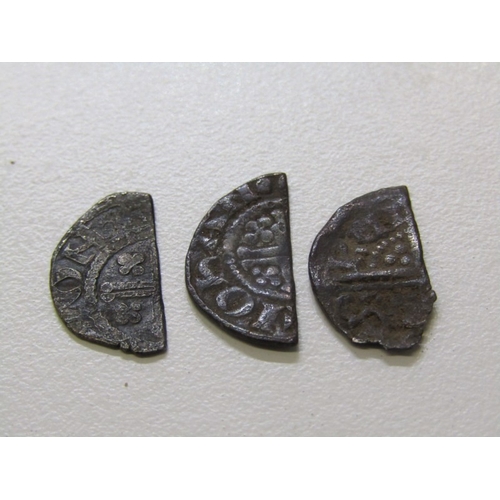 19 - Plantagenet Kings hammered silver half penny x3:  1189-1199 Richard I (Lionheart); 1199-1216 John & ... 