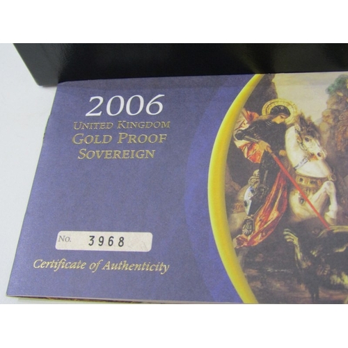 31 - 2006 gold proof sovereign, capsuled in Royal Mint box with CoA, limited to 12500