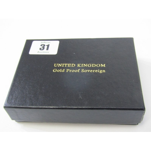 31 - 2006 gold proof sovereign, capsuled in Royal Mint box with CoA, limited to 12500