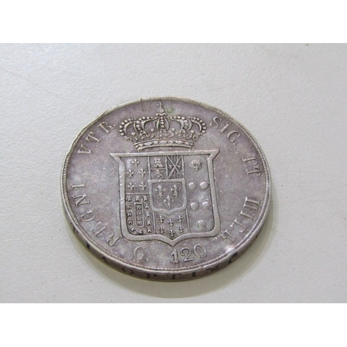 34 - 1857 Italian States Two Sicilies Ferdinando II silver 120 Grana, Naples mint. 27.5 grams of .833 fin... 