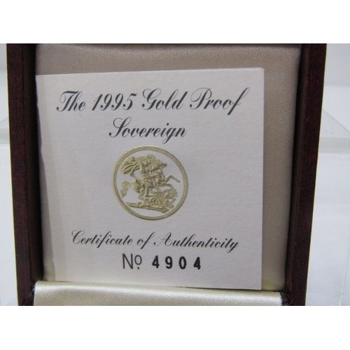 6 - 1995 gold proof full sovereign, capsuled in Royal Mint box with CoA, limited edition 4904/7500.