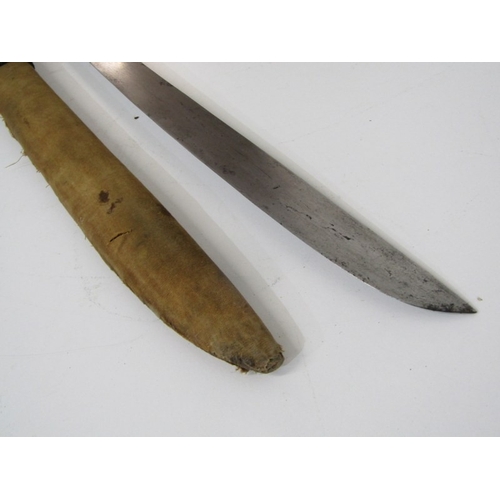 445 - FAR EASTERN SWORD, a far eastern possibly Malaysian sword with ornately decorated brass handle and p... 