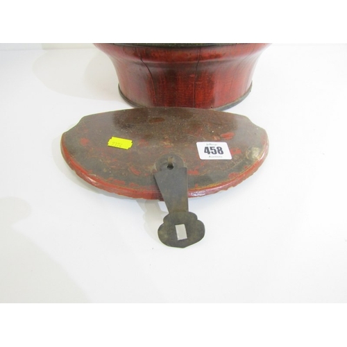 458 - CHINESE LACQUER BASKET, a vintage Chinese red lacquer wood wedding (or food) basket with ornate carv... 