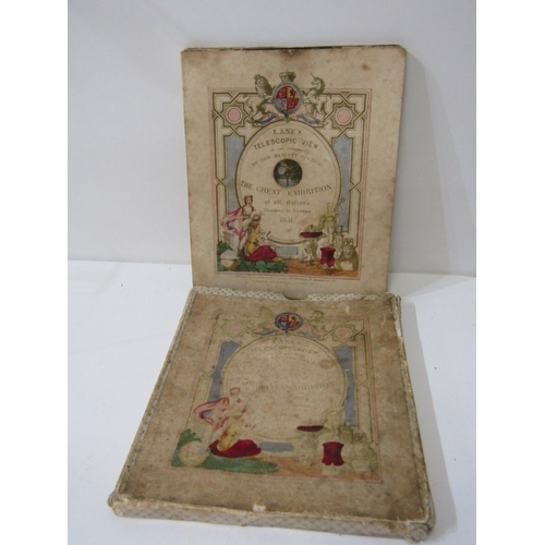 482 - VICTORIAN GREAT EXHIBITION OPTICAL TOY, a Lane's concertina style peep show titled, 'Lane's telescop... 