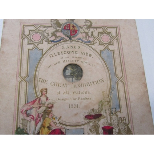 482 - VICTORIAN GREAT EXHIBITION OPTICAL TOY, a Lane's concertina style peep show titled, 'Lane's telescop... 