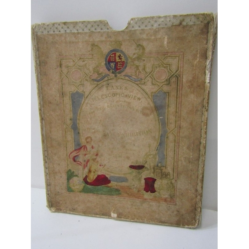 482 - VICTORIAN GREAT EXHIBITION OPTICAL TOY, a Lane's concertina style peep show titled, 'Lane's telescop... 