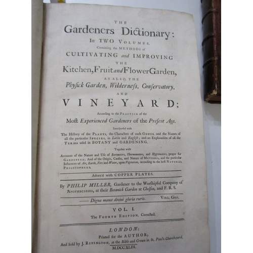 488 - MILLER'S GARDENER'S DICTIONARY, 1743 Miller's Gardener's Dictionary in 2 volumes, folio 4th edition.... 