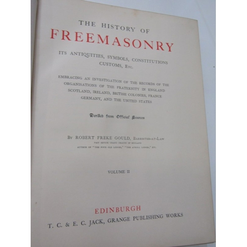 489 - FREEMASONRY BOOK, The History of Freemasonry, Volume 2 by Robert Freke Gould, contained in cloth boa... 