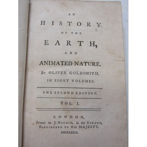498 - ANTIQUARIAN BOOKS, A History of the Earth and Animated Nature, by Oliver Goldsmith, 2nd edition in 8... 
