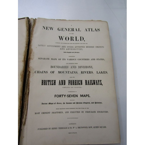 505 - 19TH CENTURY ATLAS, A new general atlas of the world containing 47 maps, published by Henry Teesdale... 