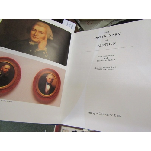 529 - ANTIQUE CERAMIC REFERENCE BOOKS, antique collectors club book on Minton, Wedgwood, and a volume on S... 