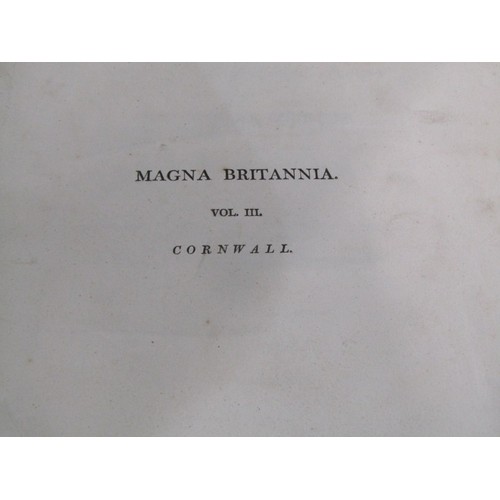 507 - ANTIQUARIAN CORNISH BOOK, Volume 3 of Magna Britannia being a concise topographical account of the s... 