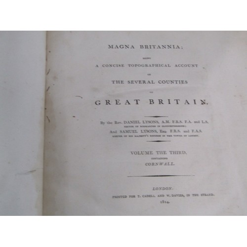 507 - ANTIQUARIAN CORNISH BOOK, Volume 3 of Magna Britannia being a concise topographical account of the s... 