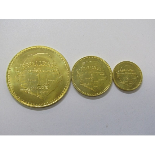 108 - 1966 Sierra Leone Gold 3-coin set, celebrating the 5th anniversary of Independence.  Consisting of 1... 