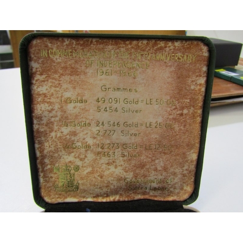 108 - 1966 Sierra Leone Gold 3-coin set, celebrating the 5th anniversary of Independence.  Consisting of 1... 