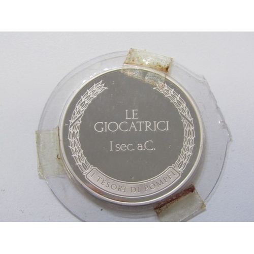 14 - Silver Italian medallion set, 12 individual proof-like medallions highlighting Romanesque themes.  E... 